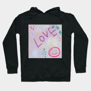 scribbles in the sky,doodle drawn in the sky,love Hoodie